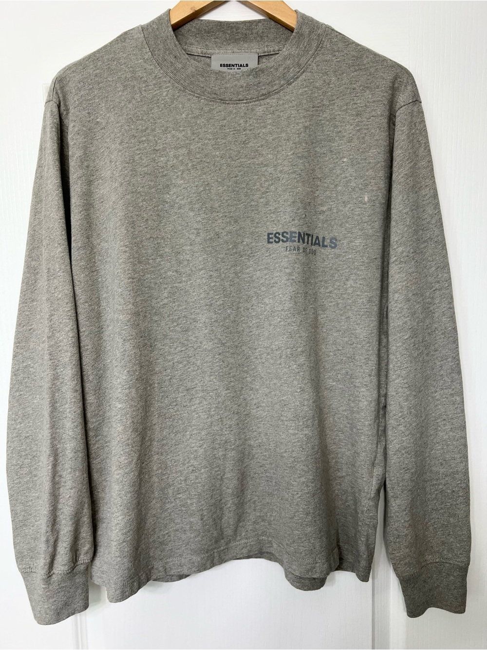 Essentials Grey Long Sleeve Crewneck T-Shirt